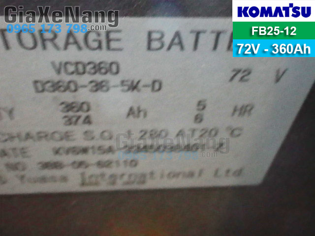 Bình điện xe nâng Komatsu FB25-12 48V 360Ah