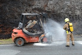 Cháy xe nâng hàng leader tại Sandwick